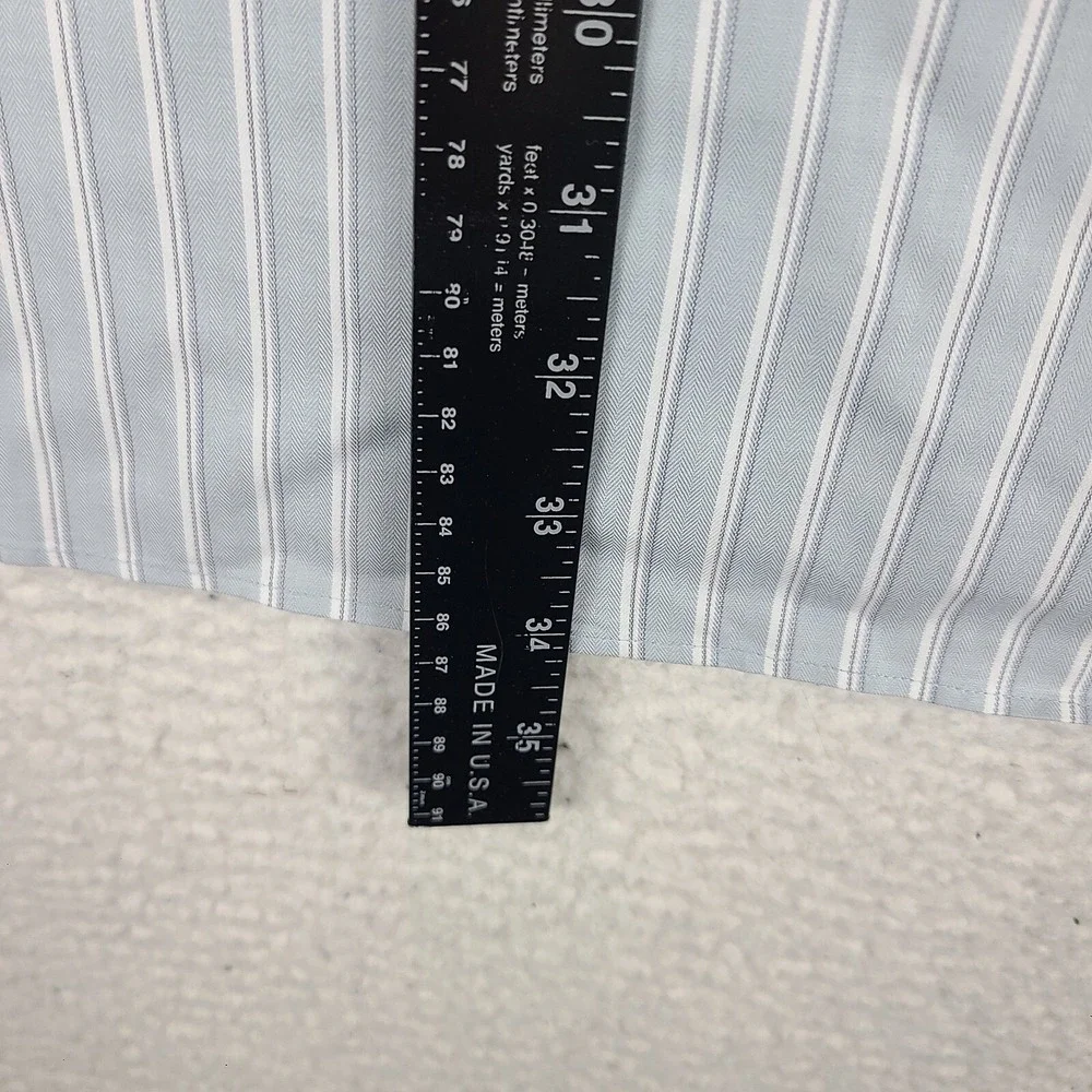 Banana Republic‎ Shirt Mens XL Blu-ish Gray Striped Non Iron Dress Button Up *